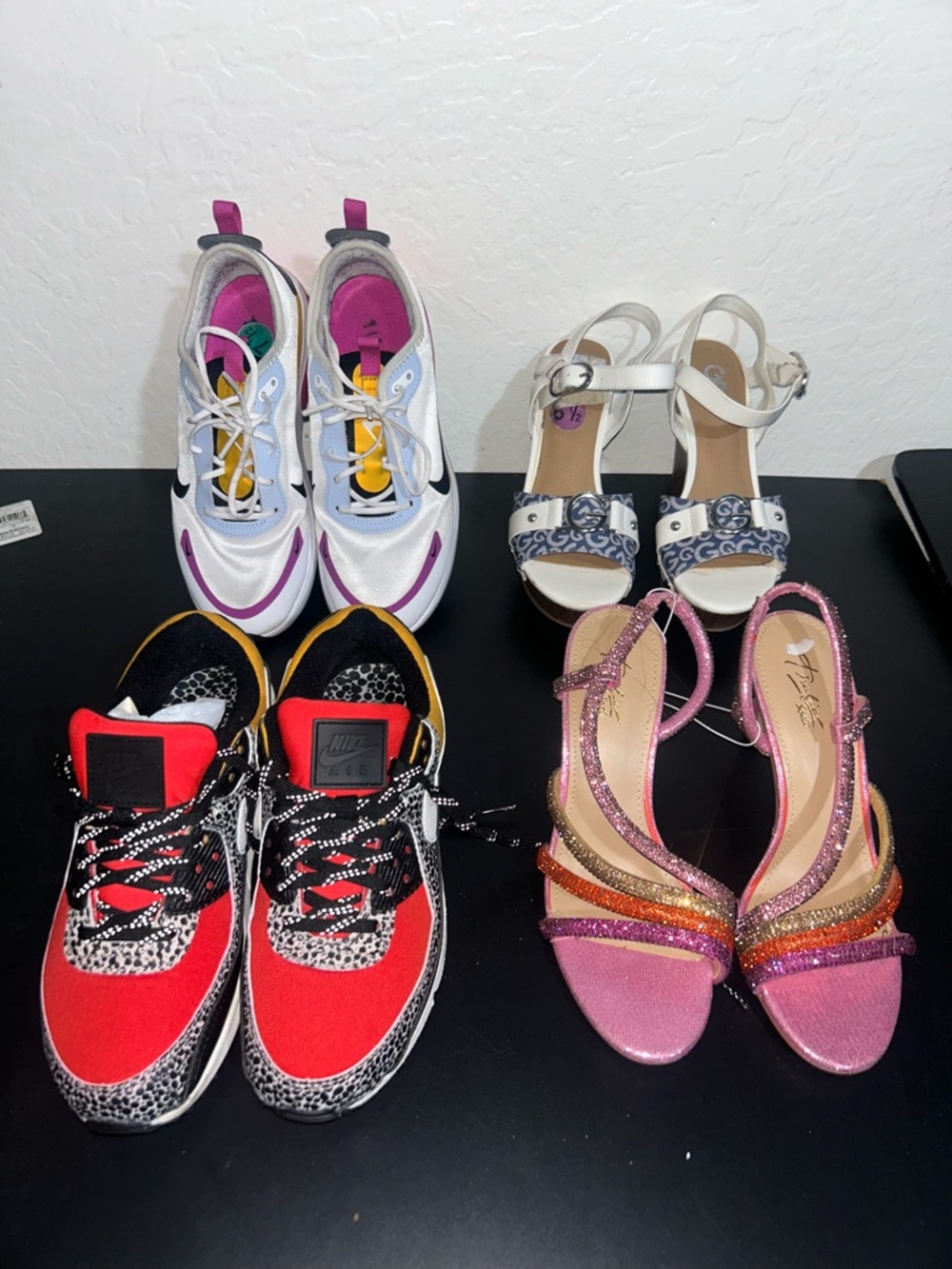 Nike Womens bundle Multi-Color Athletic Sneakers with Pink & Yellow Accents